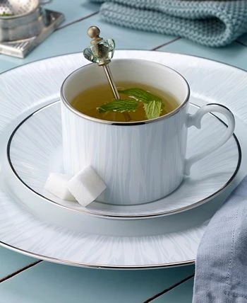 Noritake Glacier Platinum Set Of 4 Saucers, Service For 4 5 Noritake Glacier Platinum Set Of 4 Saucers, Service For 4 - Image 3