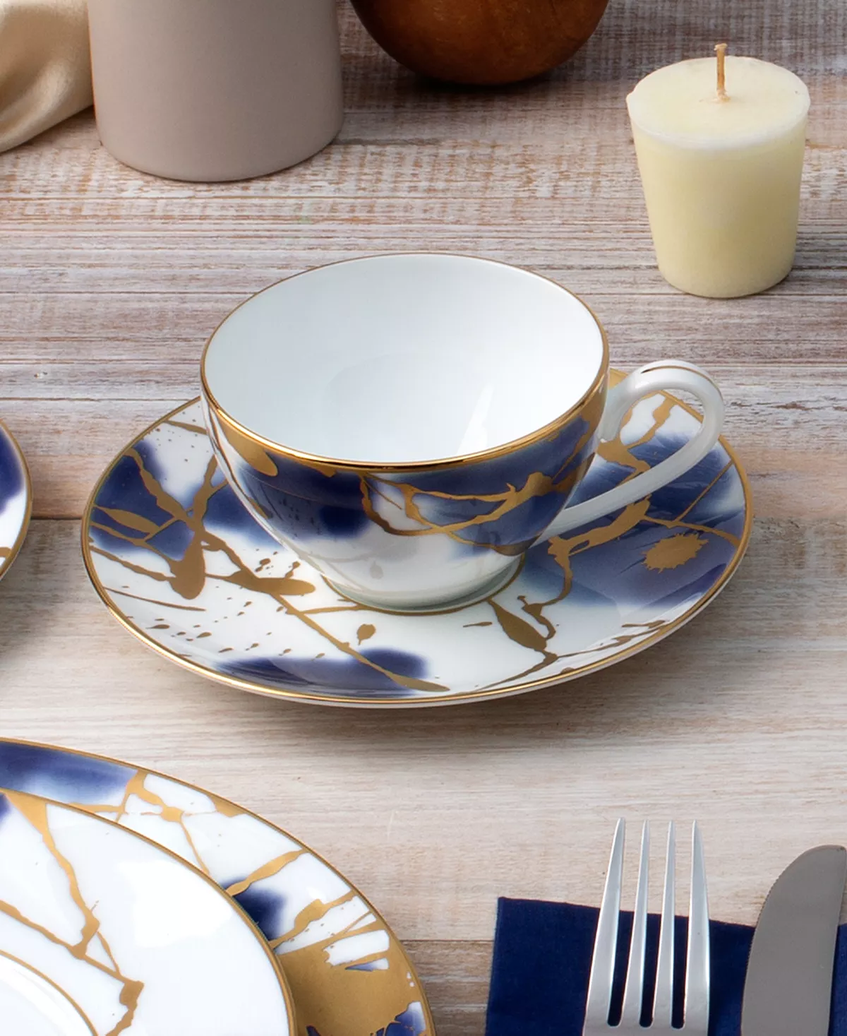 Noritake Jubilant Days Gold Set Of 4 Saucer, Service For 4 4 Noritake Jubilant Days Gold Set Of 4 Saucer, Service For 4 - Image 2